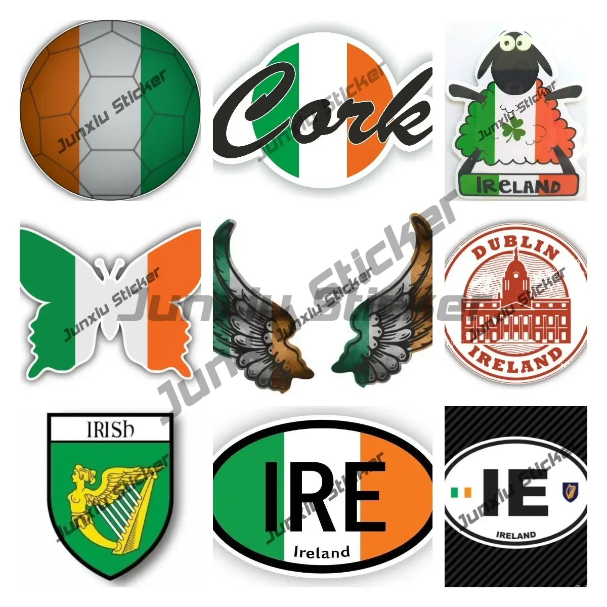 Car Accessories Dublin - Ireland Flag Wings Creative Motorcycle Car