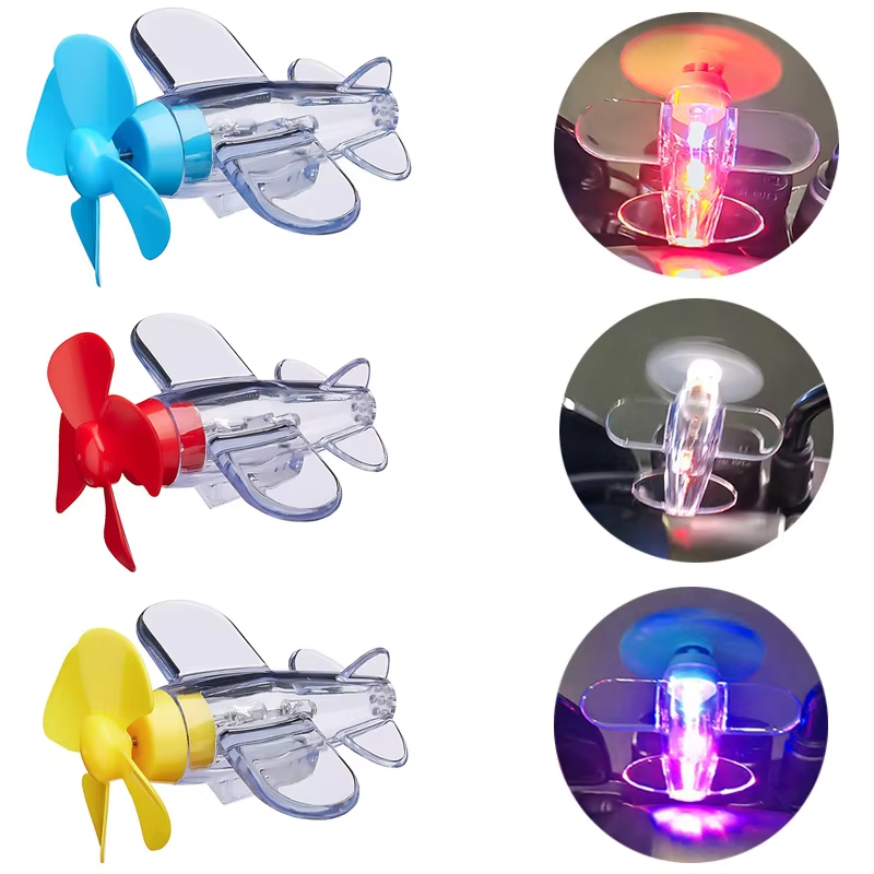 Car Accessories Light - Wind Powered LED Airplane Ornament for