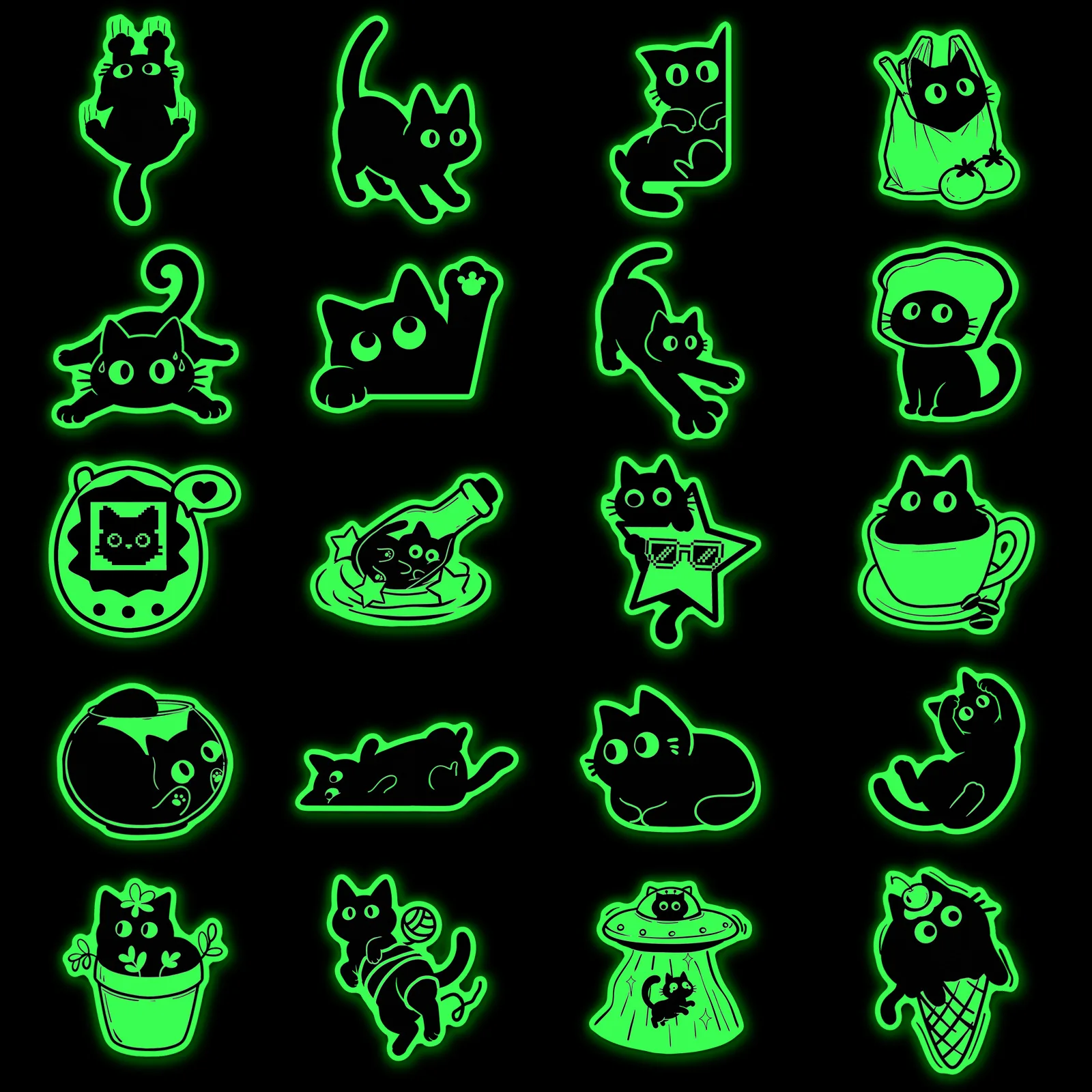 20 Pcs Glow in The Dark Black  - Car Accessories List 评论和价格