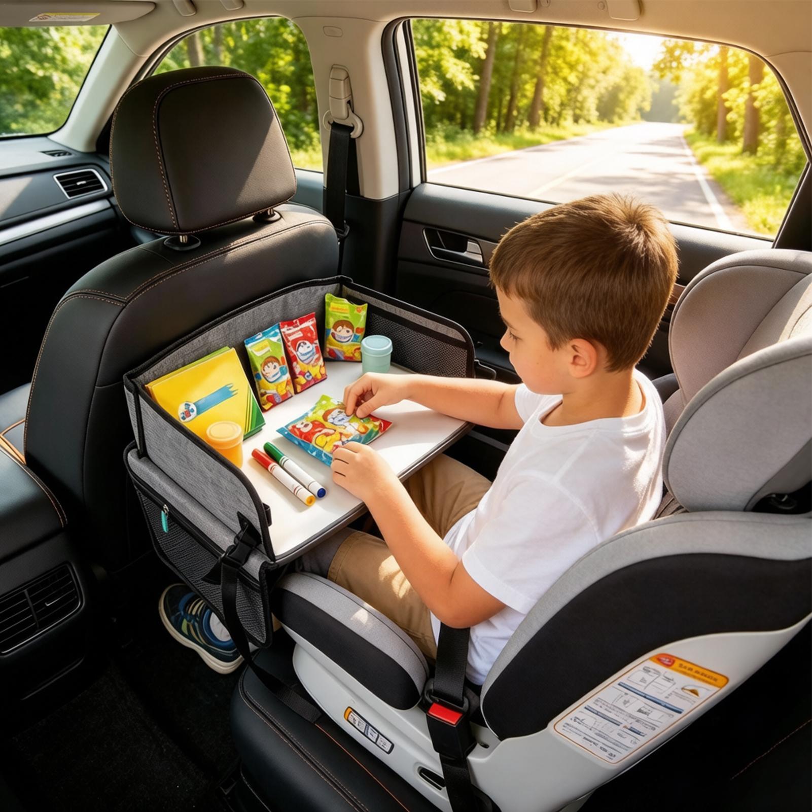 Kids Car Tray With Pocket Fold - Car Seat Organizer 评论和价格