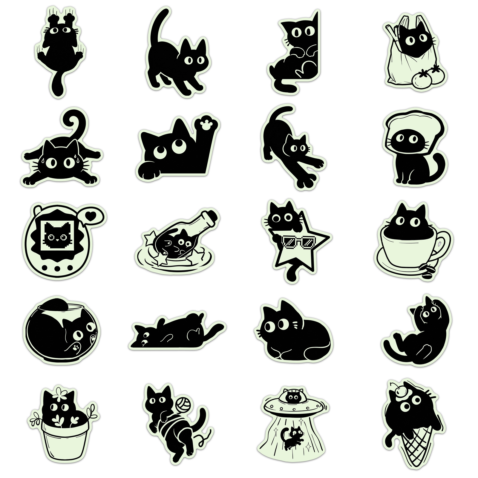 20 Pcs Glow in The Dark Black  - Car Accessories List 评论和价格