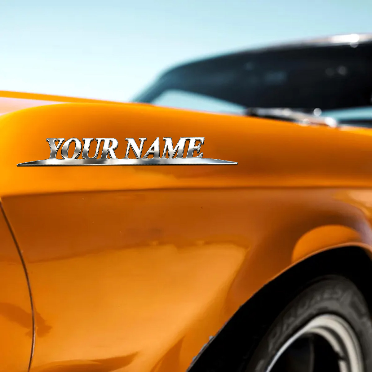 Metal Trendy YOUR NAME Sticker - Car Accessories Name 评论和价格