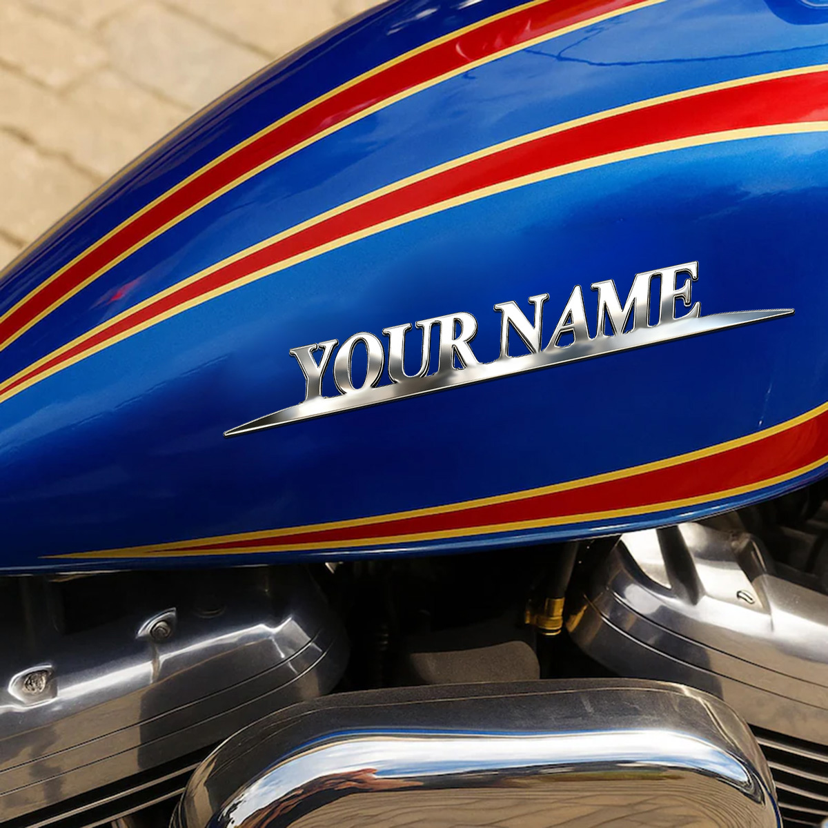 Metal Trendy YOUR NAME Sticker - Car Accessories Name 评论和价格
