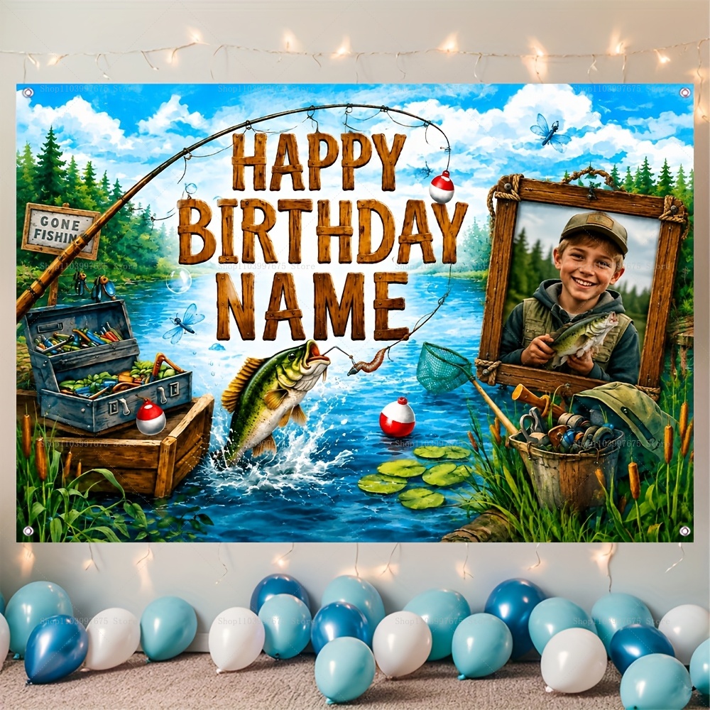 Custom Name Photo fishing-them - Car Accessories Name 评论和价格